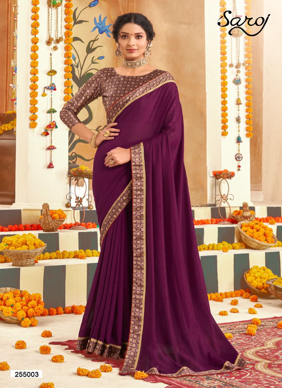 Saroj Divyaa Festive Wear Vichitra Silk Saree Catalog