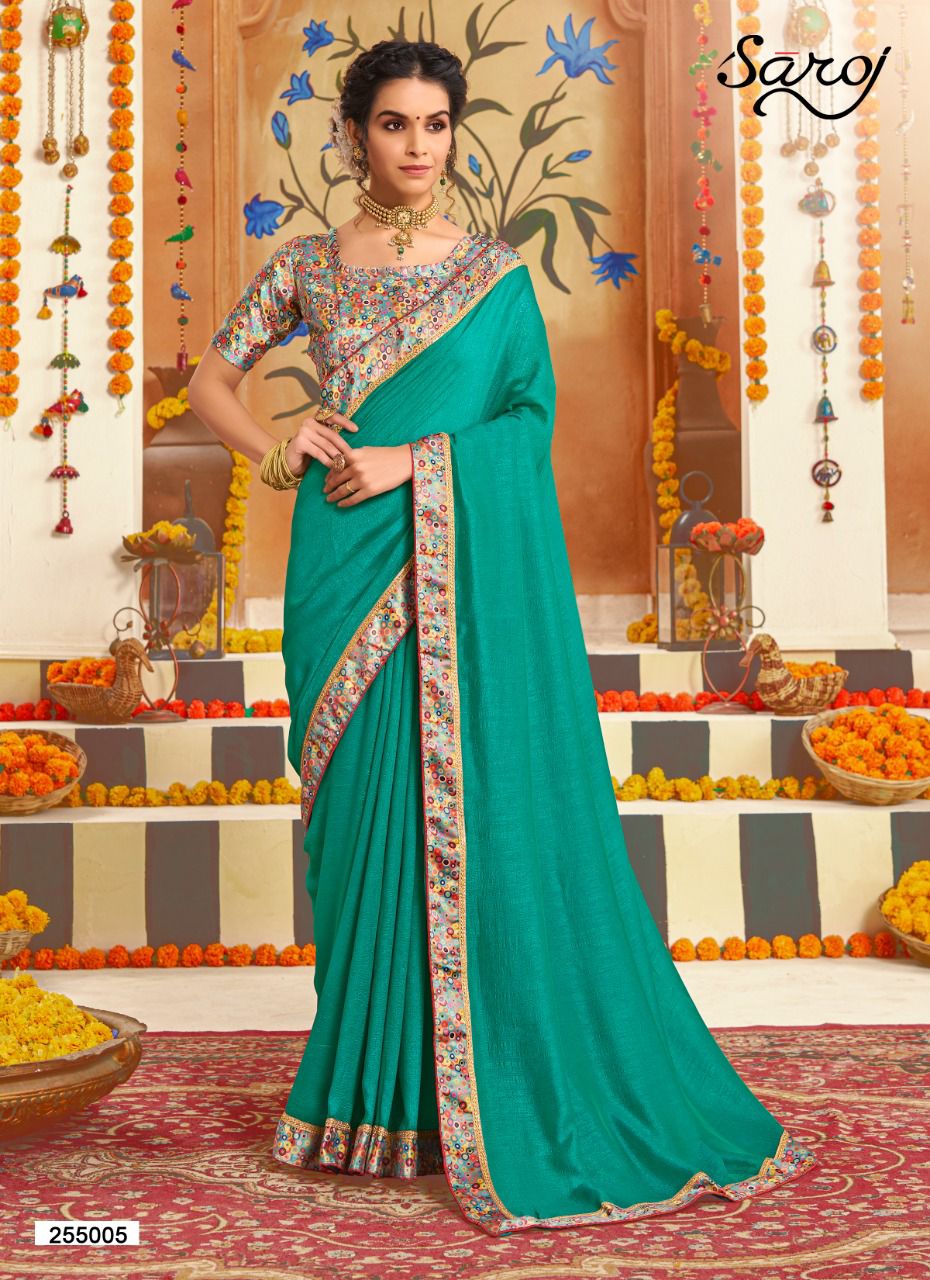 Saroj Divyaa Festive Wear Vichitra Silk Saree Catalog