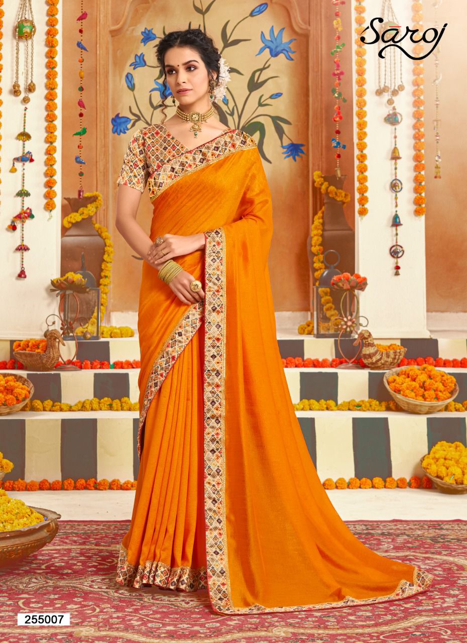 Saroj Divyaa Festive Wear Vichitra Silk Saree Catalog