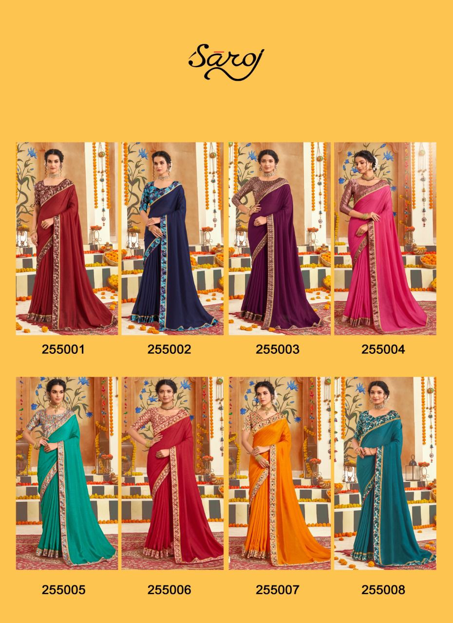 Saroj Divyaa Festive Wear Vichitra Silk Saree Catalog
