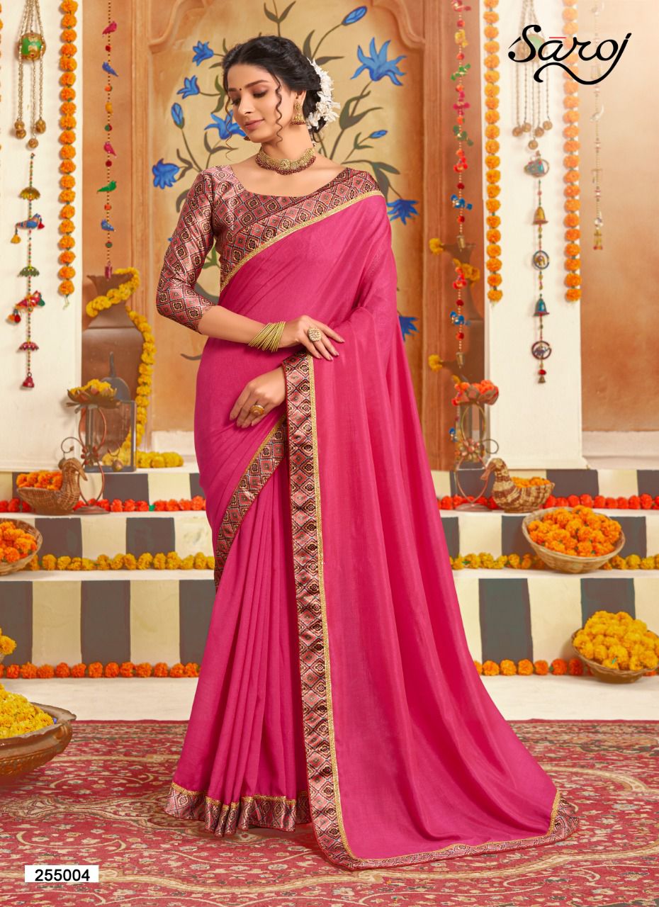 Saroj Divyaa Festive Wear Vichitra Silk Saree Catalog