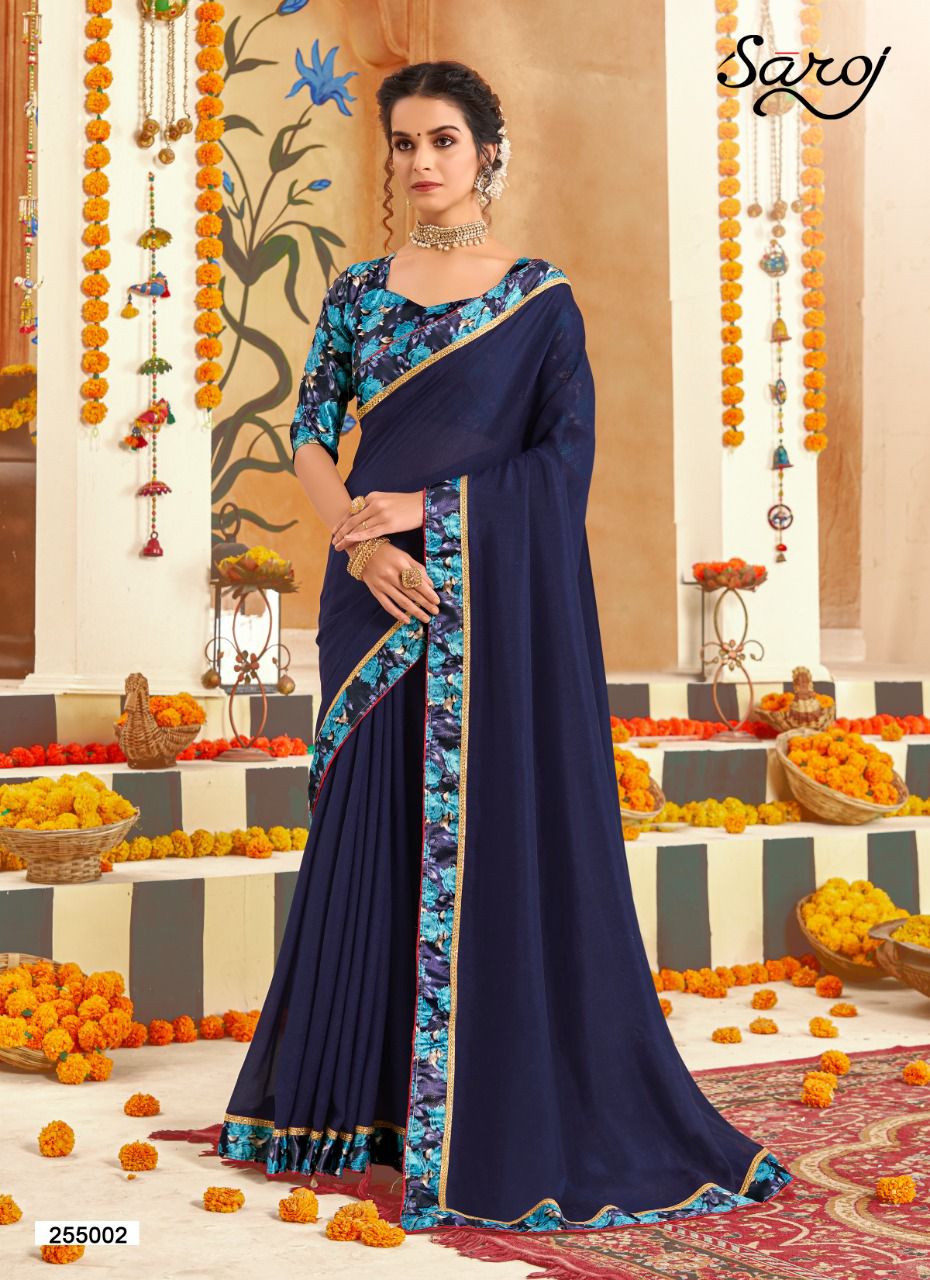 Saroj Divyaa Festive Wear Vichitra Silk Saree Catalog