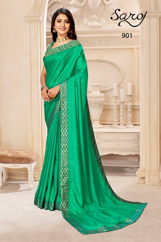 Saroj Kalpana Festive Wear Vichitra Silk Saree Catalog