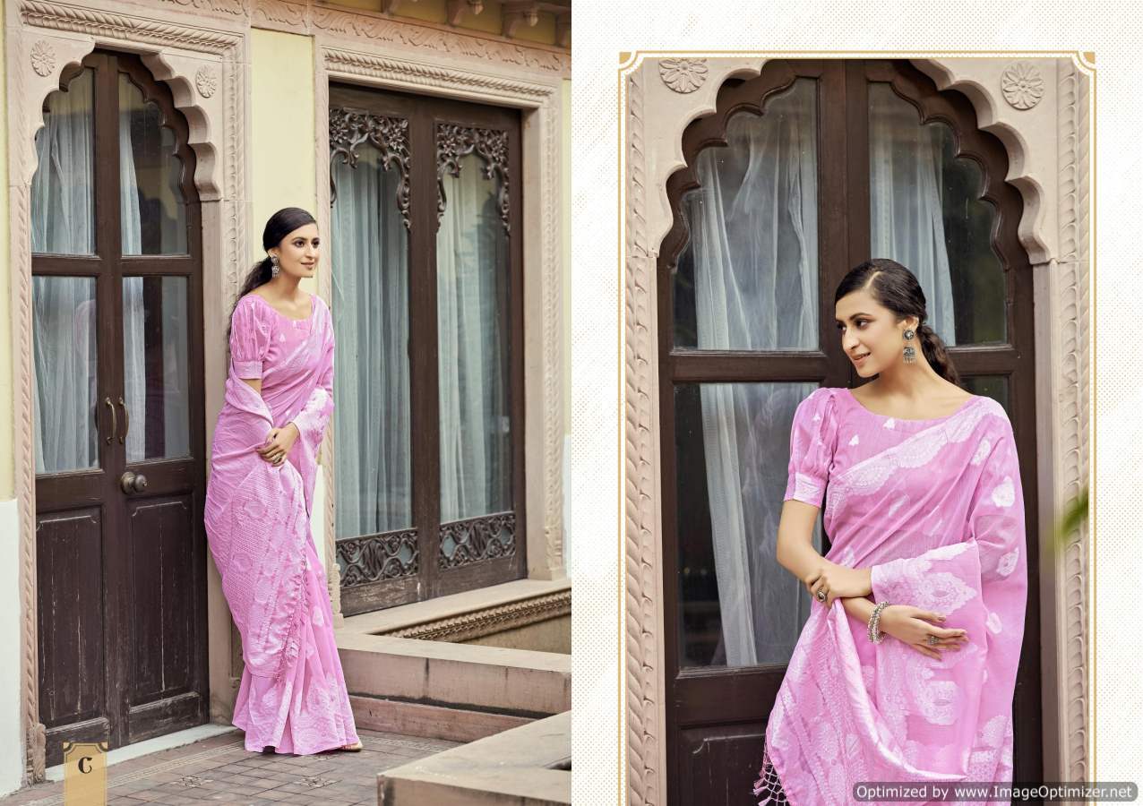 Shangrila Chikankari Silk Casual Wear Soft Linen Saree  Catalog