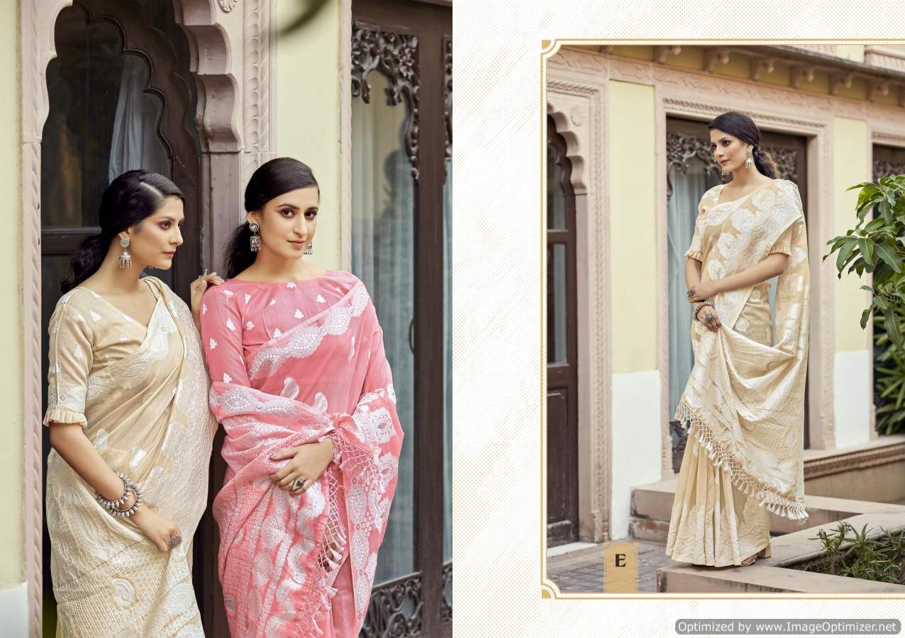 Shangrila Chikankari Silk Casual Wear Soft Linen Saree  Catalog