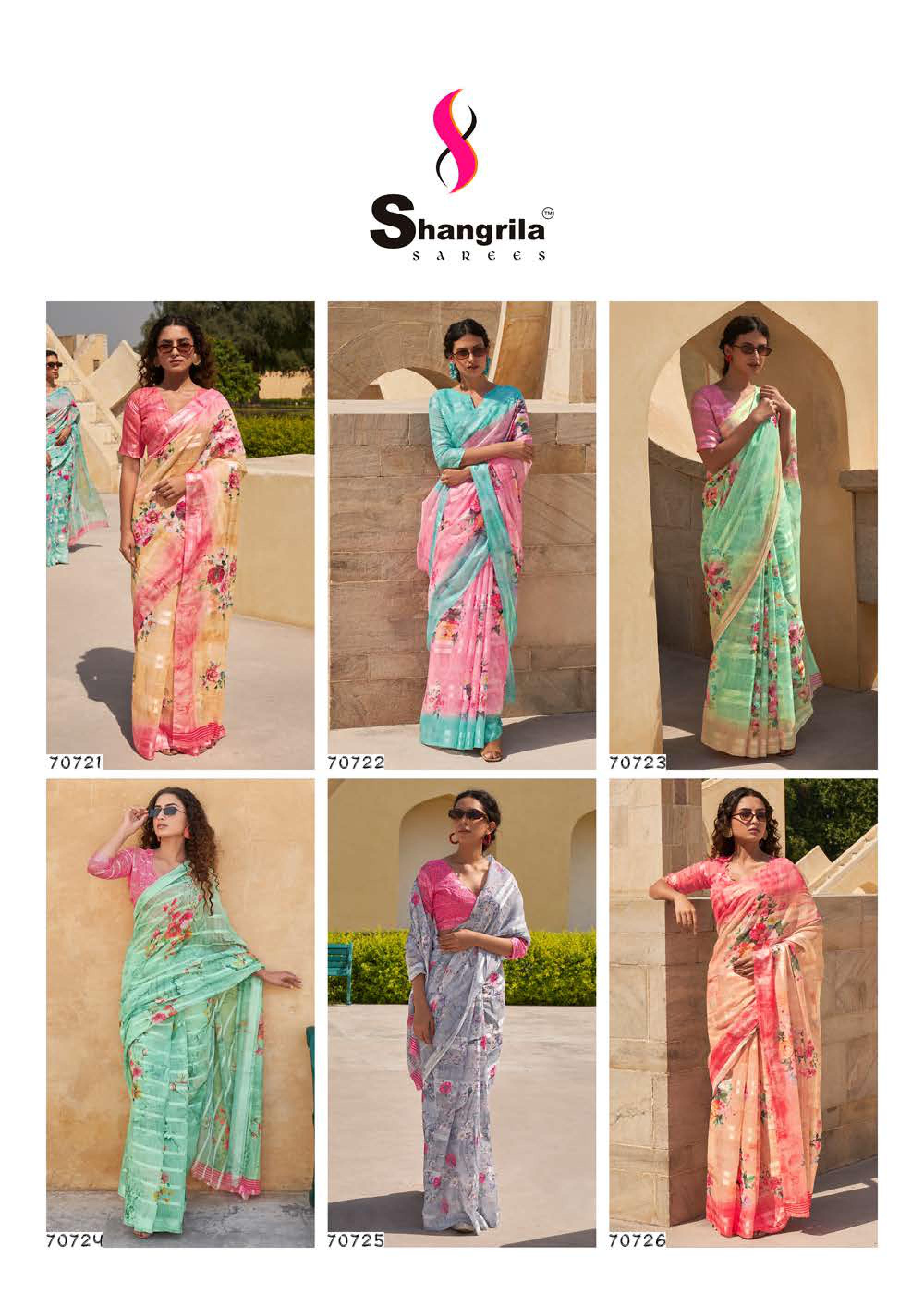 Shangrila Santorini Vol  3 Designer Linen Digital Printed Saree Catalog
