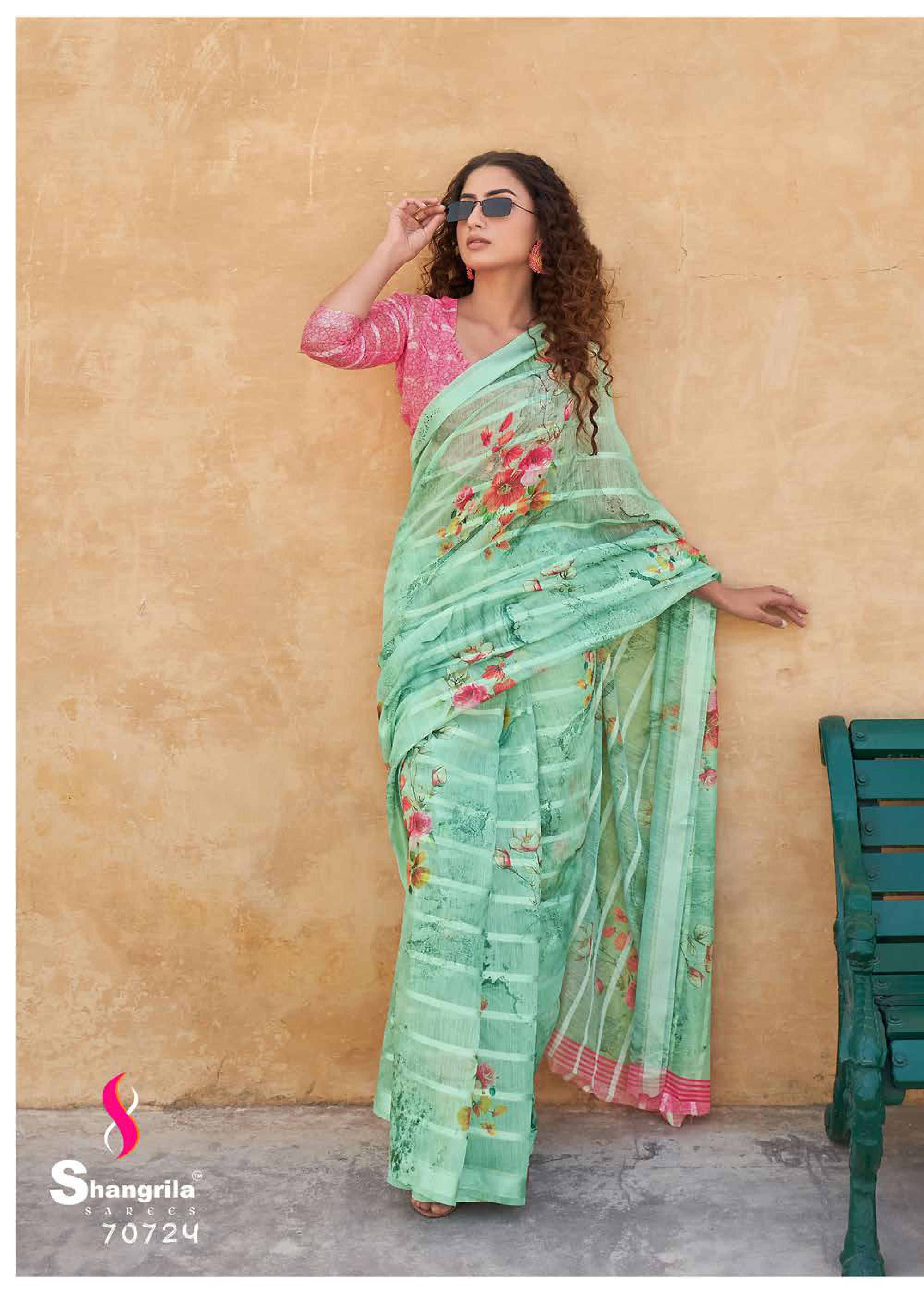 Shangrila Santorini Vol  3 Designer Linen Digital Printed Saree Catalog