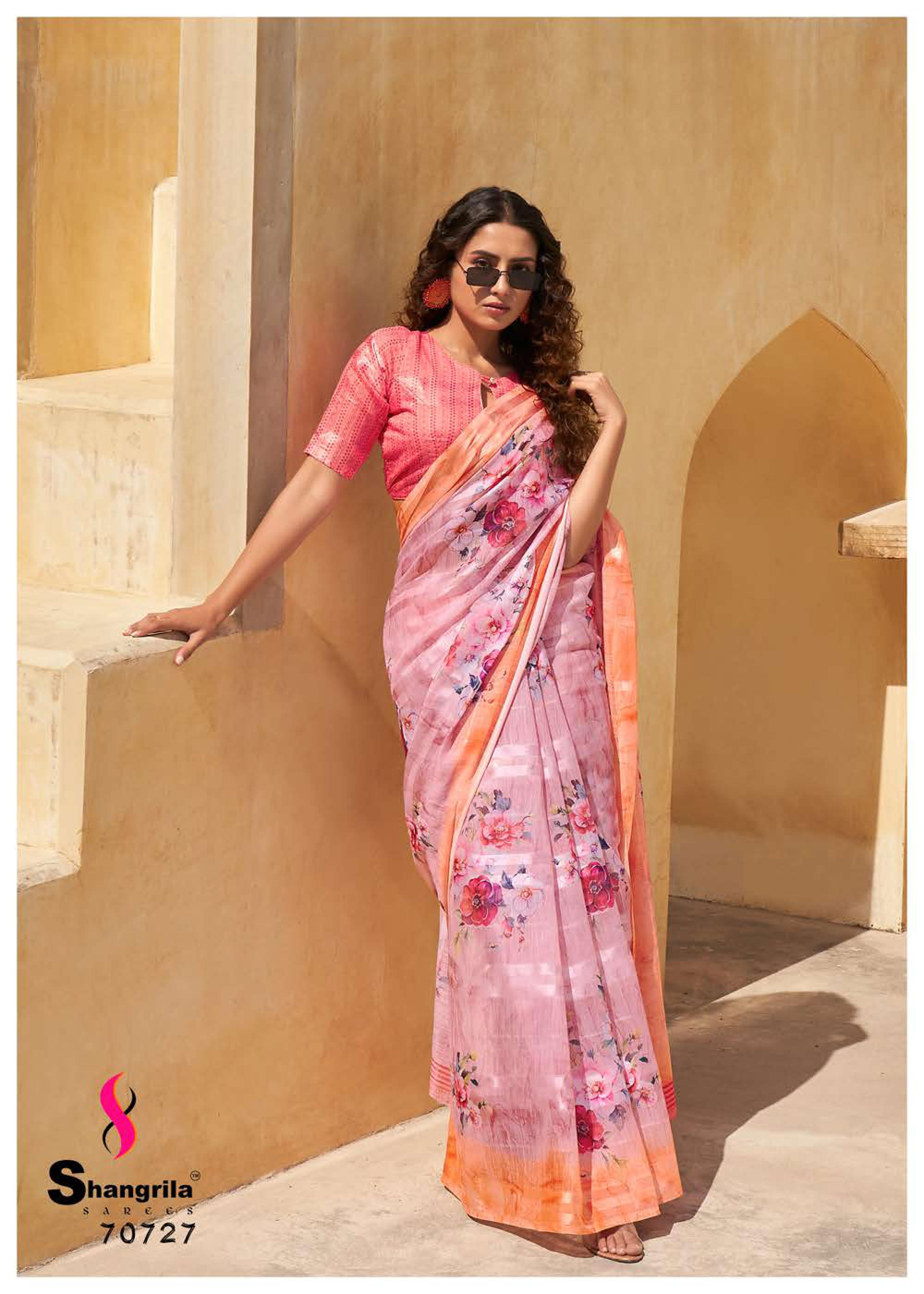 Shangrila Santorini Vol  3 Designer Linen Digital Printed Saree Catalog