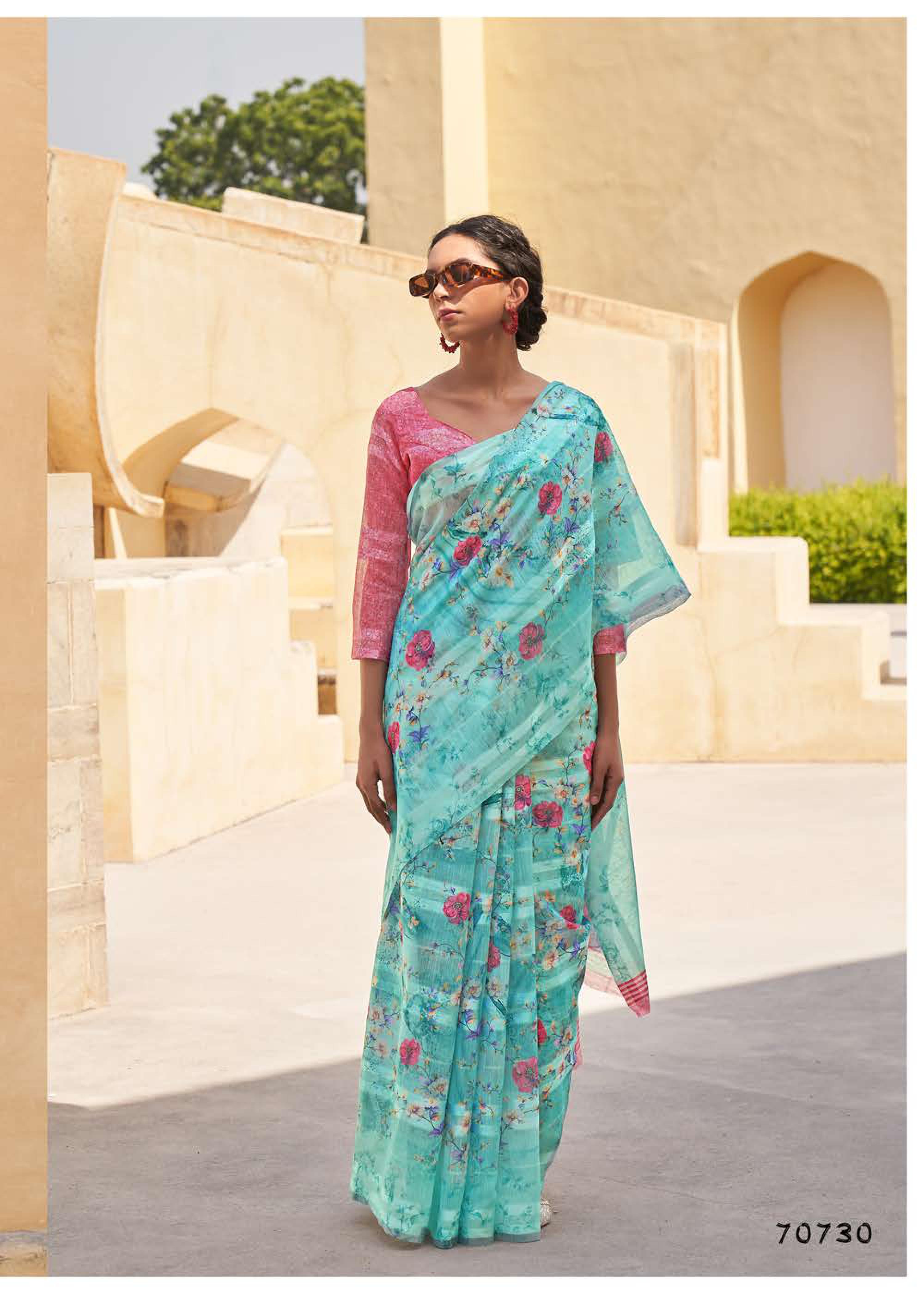 Shangrila Santorini Vol  3 Designer Linen Digital Printed Saree Catalog