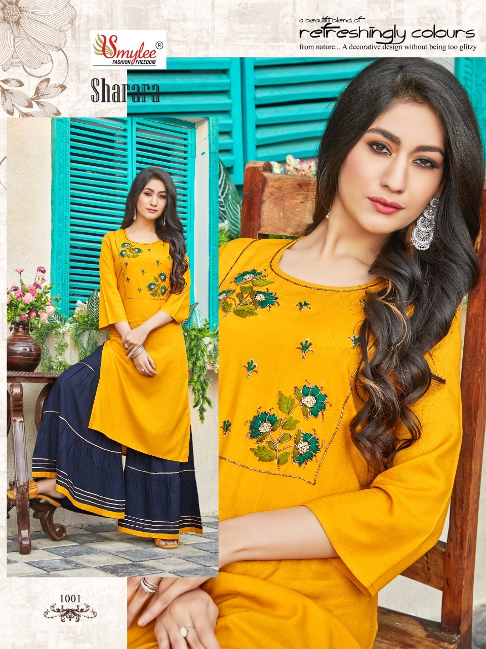 Smylee Sharara Rayon Fancy Ethnic Wear Kurti With Sharara Catalog