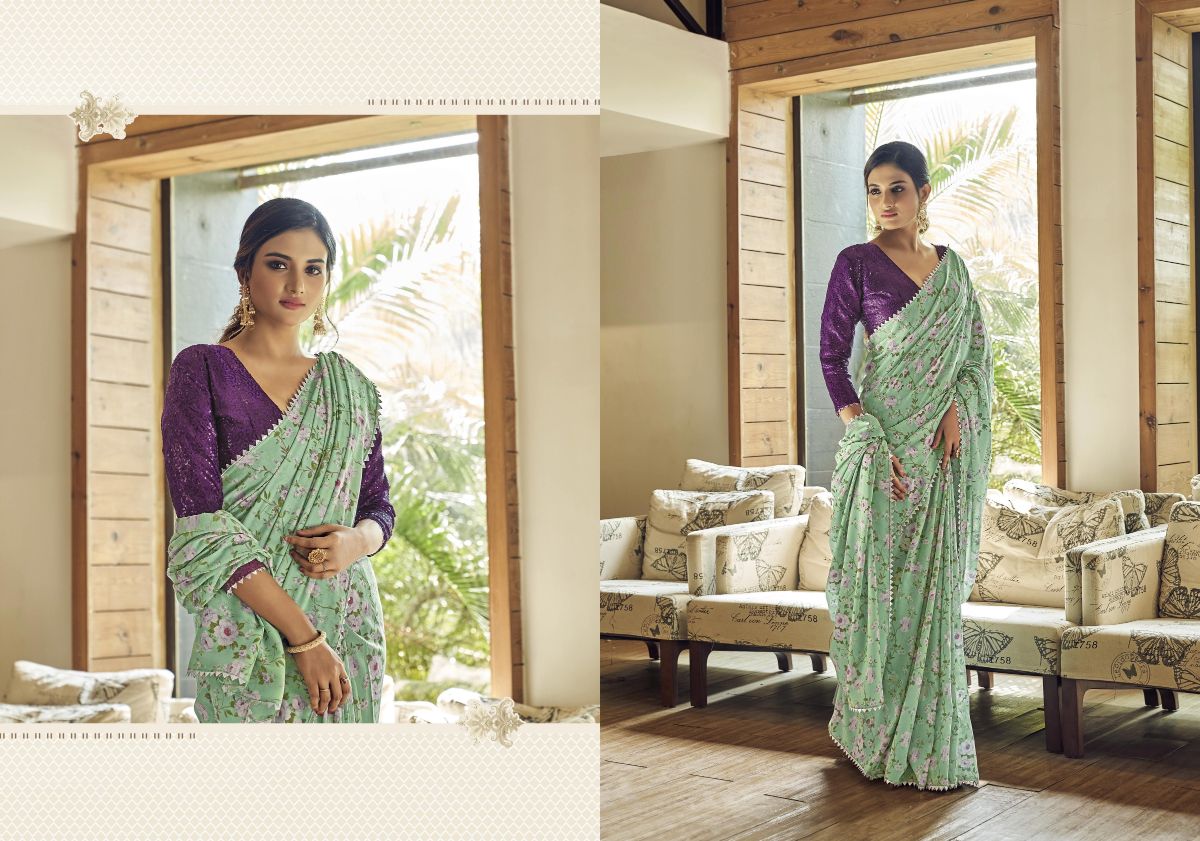 Ynf Muslin Sequence Casual Wear Silk Saree Catalog