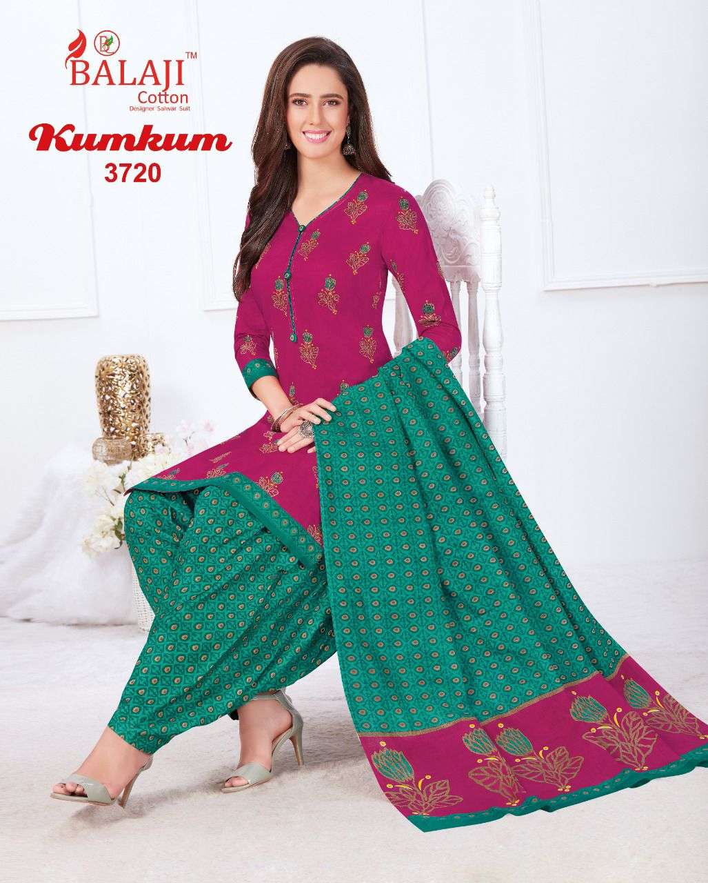 Balaji Kumkum  vol 26 Regular Cotton Dress Material Catalog 