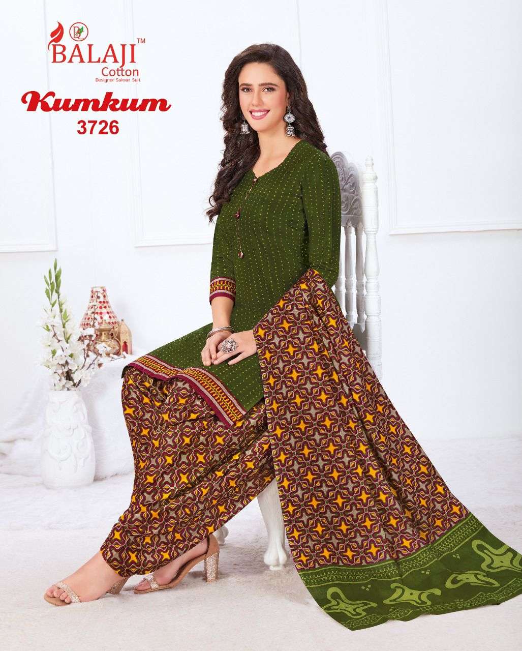 Balaji Kumkum  vol 26 Regular Cotton Dress Material Catalog 