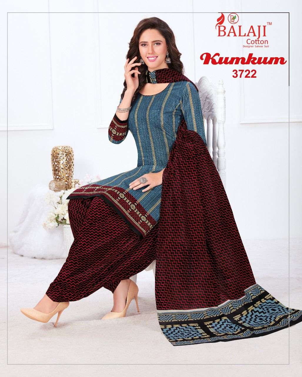 Balaji Kumkum  vol 26 Regular Cotton Dress Material Catalog 