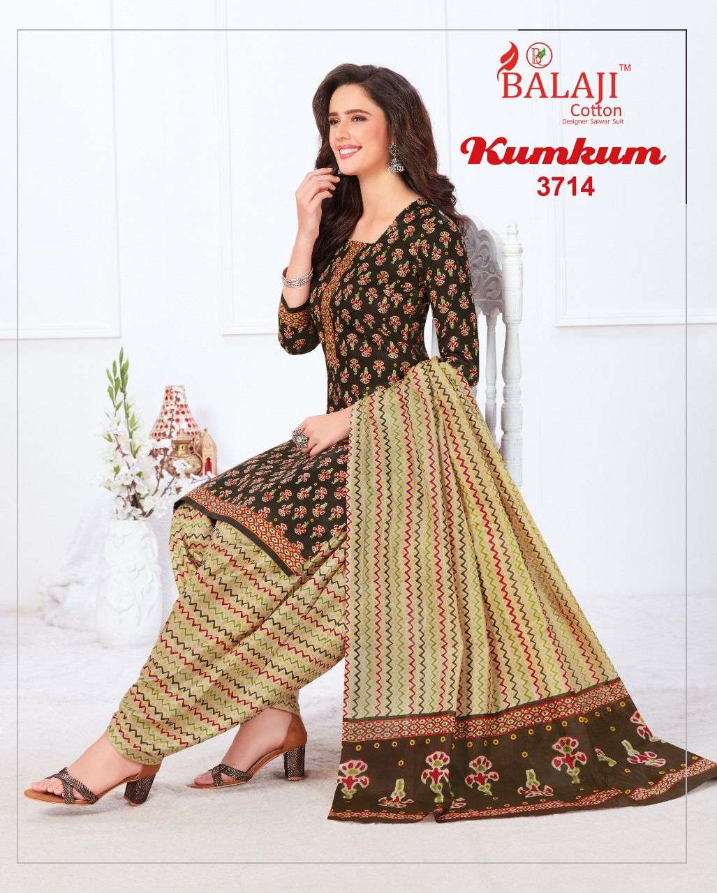 Balaji Kumkum  vol 26 Regular Cotton Dress Material Catalog 