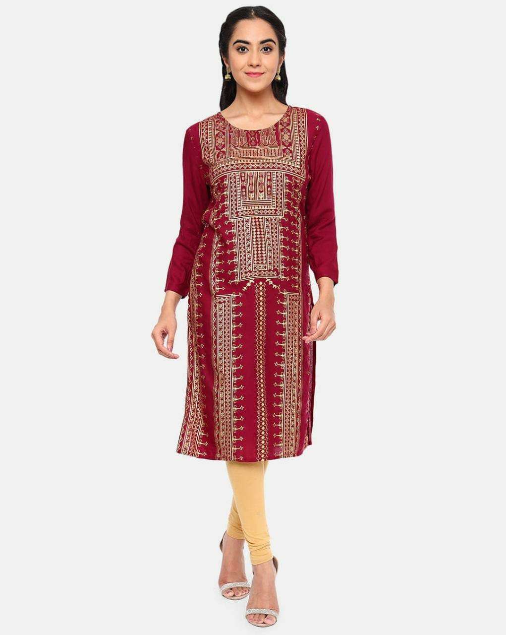 Fc Pushpa Rayon Straight Cut Kurti Set