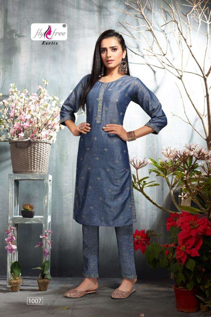  Fly Free Saloni Rayon Kurti with  bottom  Catalog