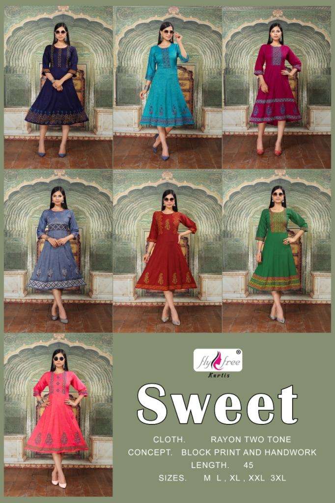 Fly Free Sweet Anarkali Kurtis Catalog