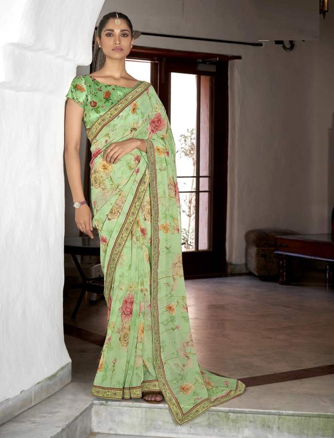 Shangrila Kaalini Fancy Wear Georgette Saree Catalog