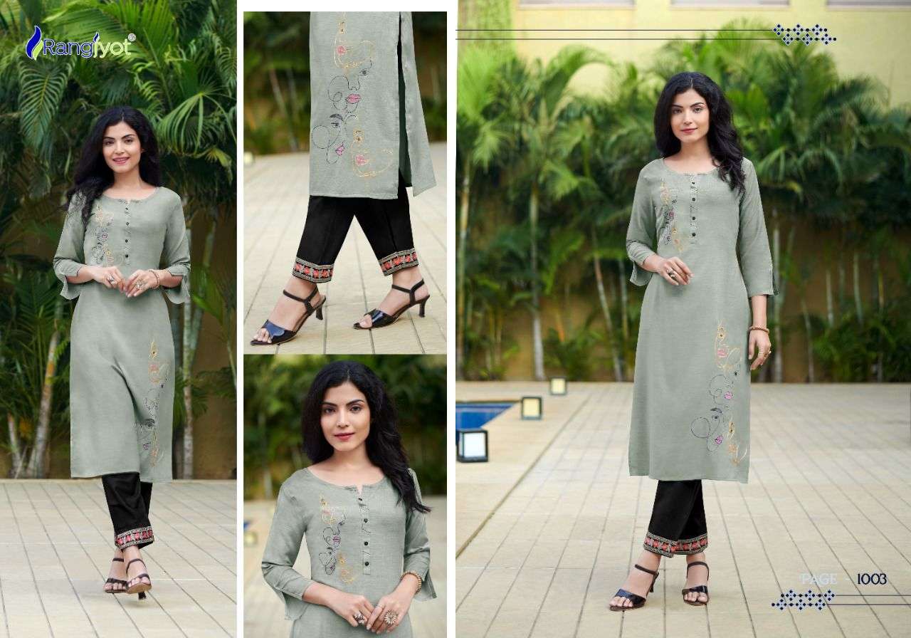 Rangjyot Jasmin Vol 1 Festive Wear Kurti With Bottom Catalog
