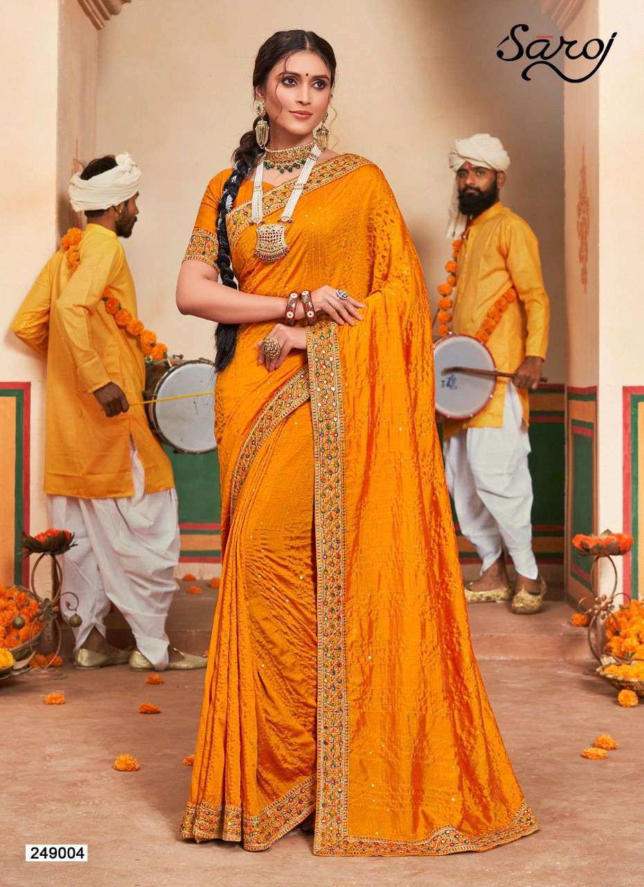 Saroj Innayat Festive Wear Designer Vichitra Silk Saree Catalog 