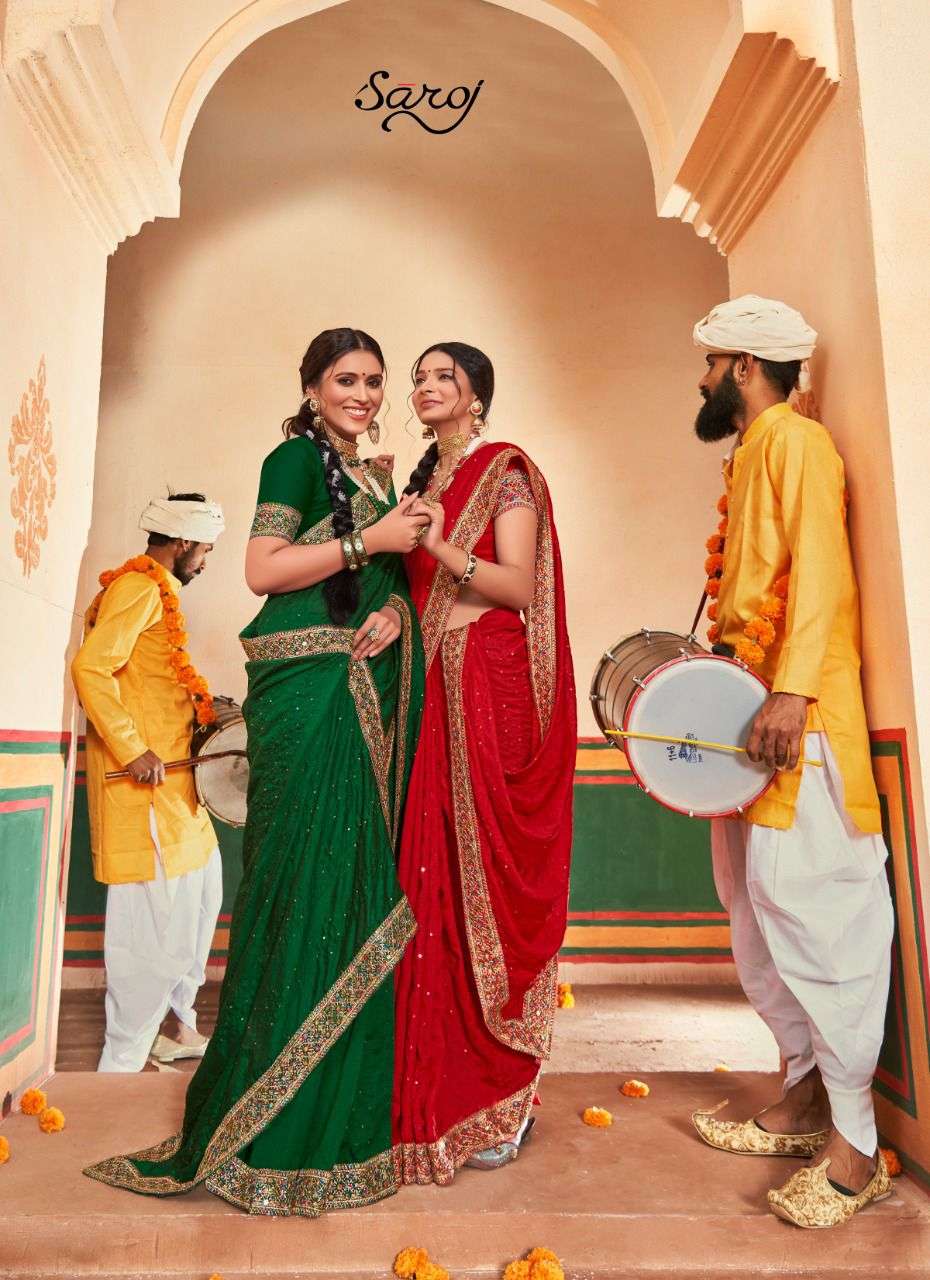 Saroj Innayat Festive Wear Designer Vichitra Silk Saree Catalog 