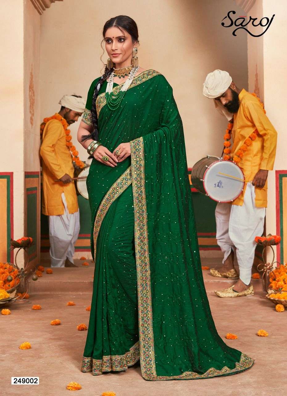 Saroj Innayat Festive Wear Designer Vichitra Silk Saree Catalog 