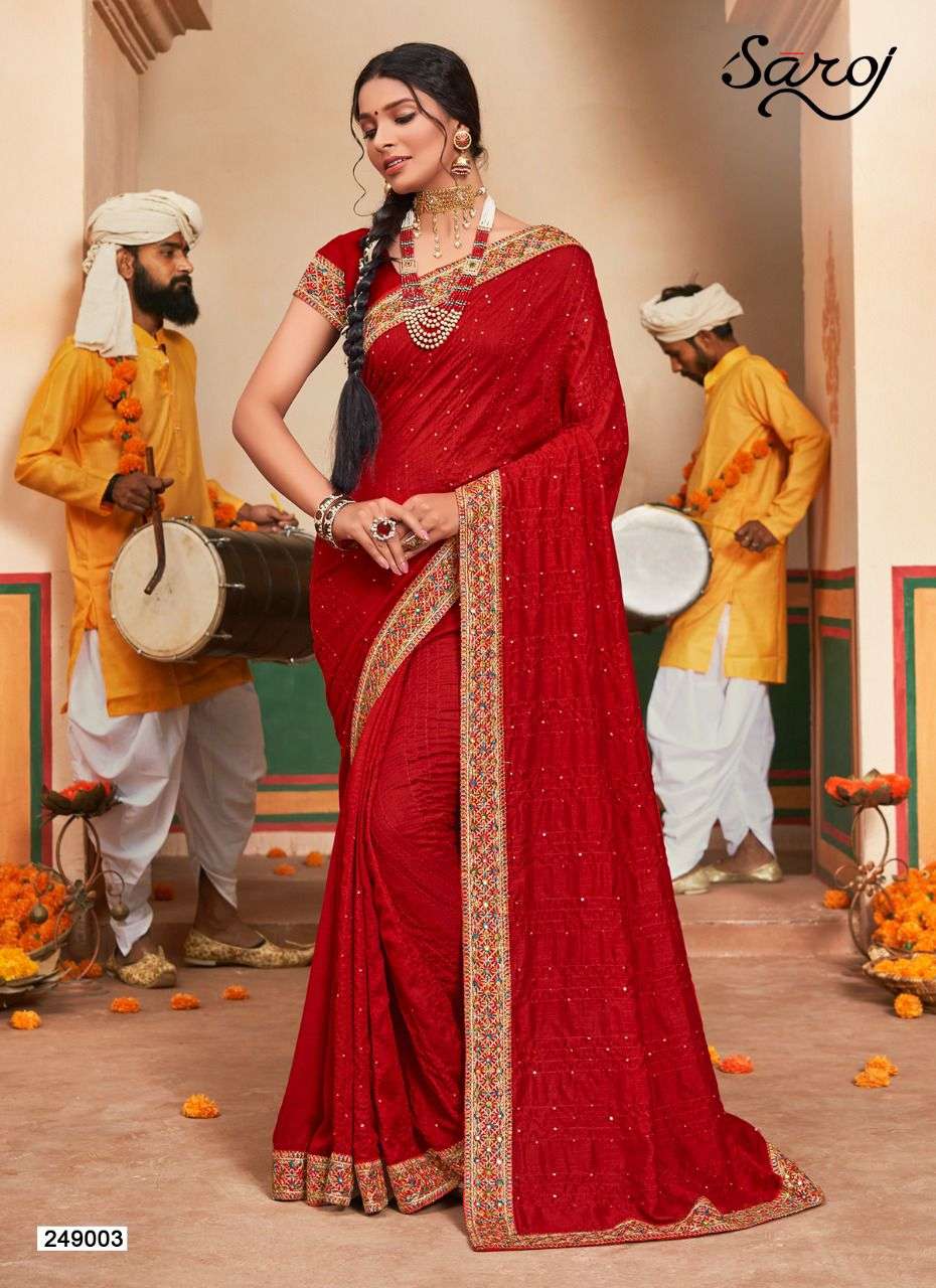 Saroj Innayat Festive Wear Designer Vichitra Silk Saree Catalog 