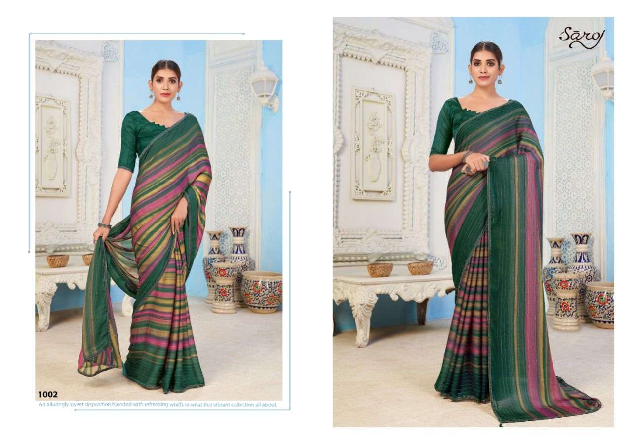 Saroj Naazia Fancy Wear Georgette Sarees Catalog
