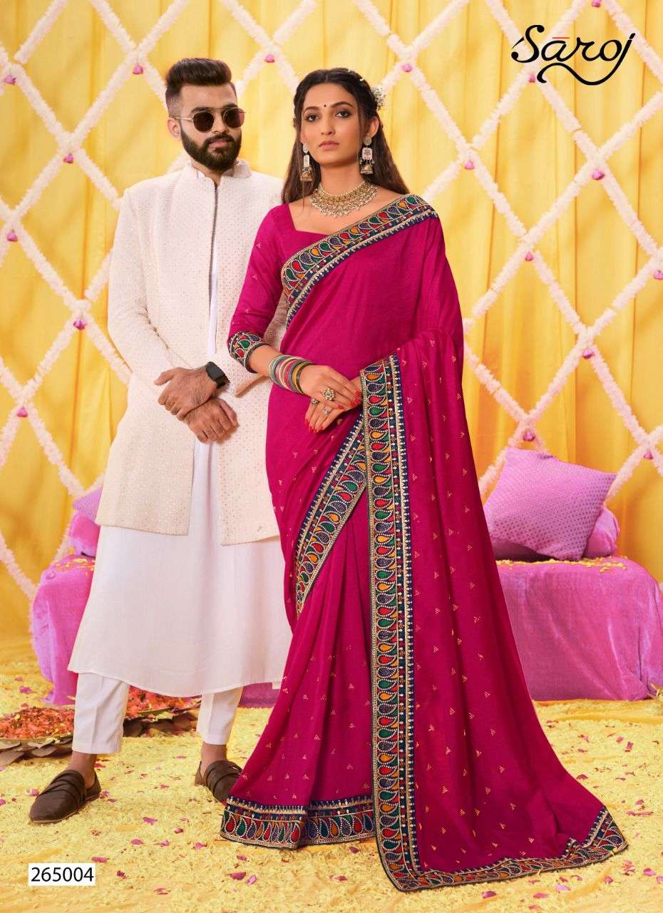 Saroj Nakshikaa Party Wear Vichitra Silk Sarees Catalog