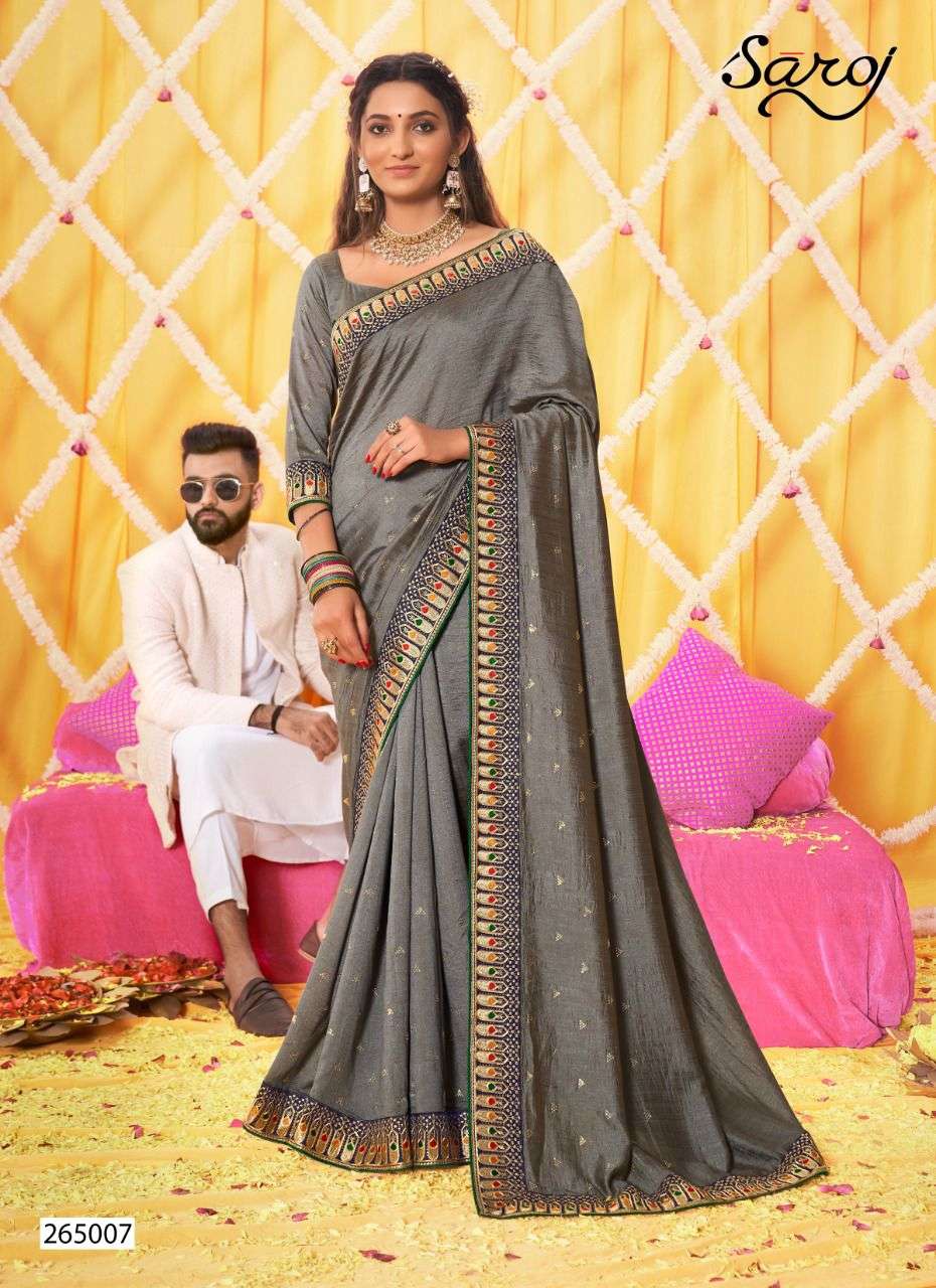 Saroj Nakshikaa Party Wear Vichitra Silk Sarees Catalog