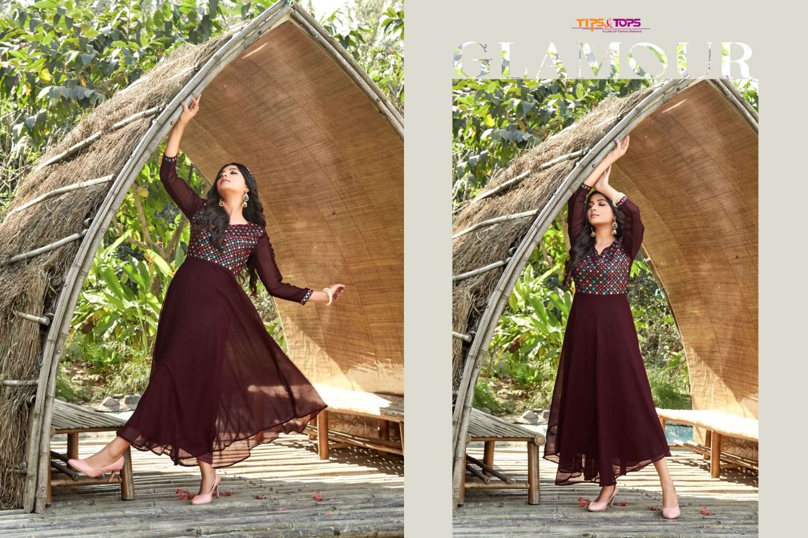 Tips & Tops Cindrella Designer Georgette Party  Kurti catalog 