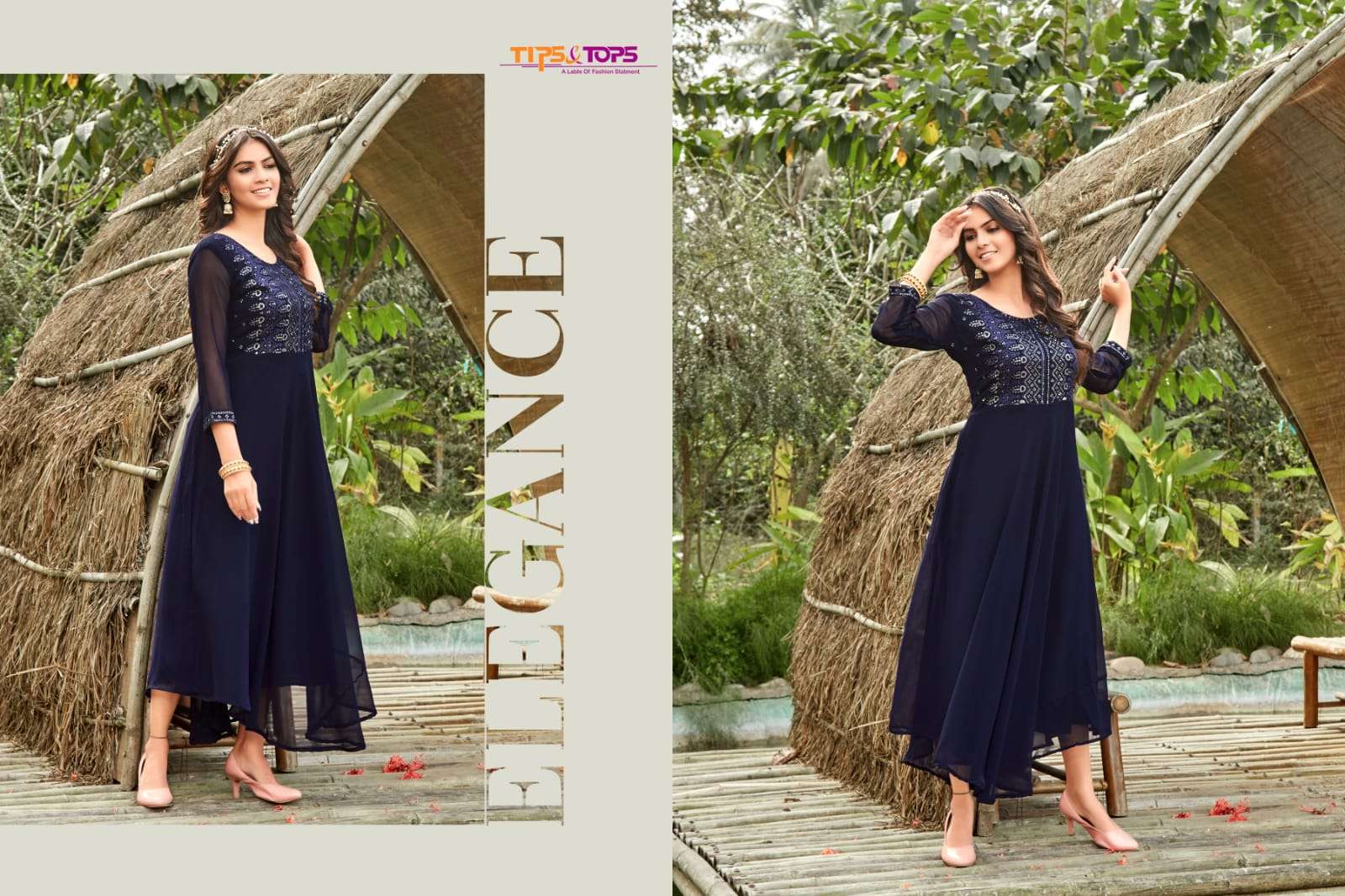 Tips & Tops Cindrella Designer Georgette Party  Kurti catalog 