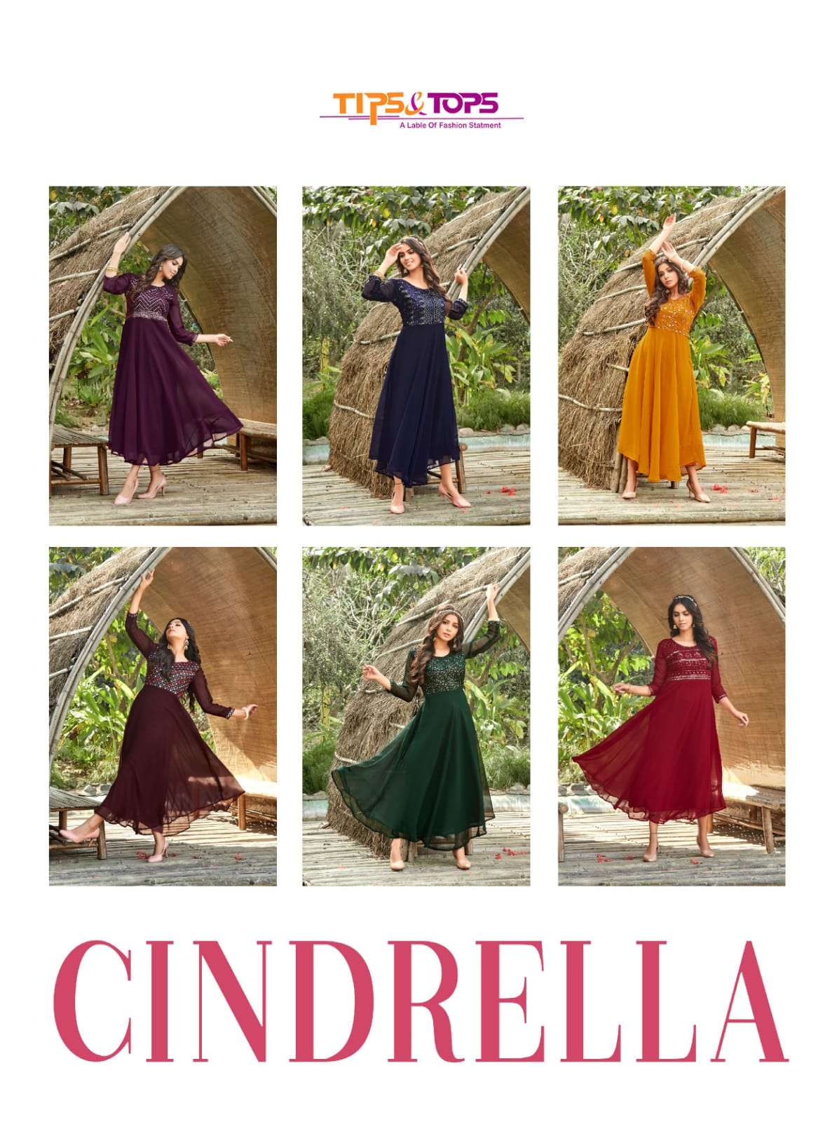 Tips & Tops Cindrella Designer Georgette Party  Kurti catalog 