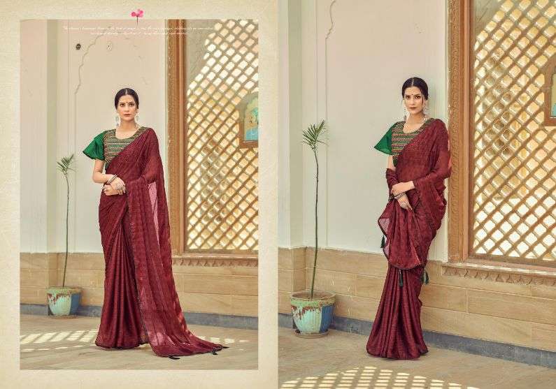 Ynf Mirror Chiffon  Saree Catalog