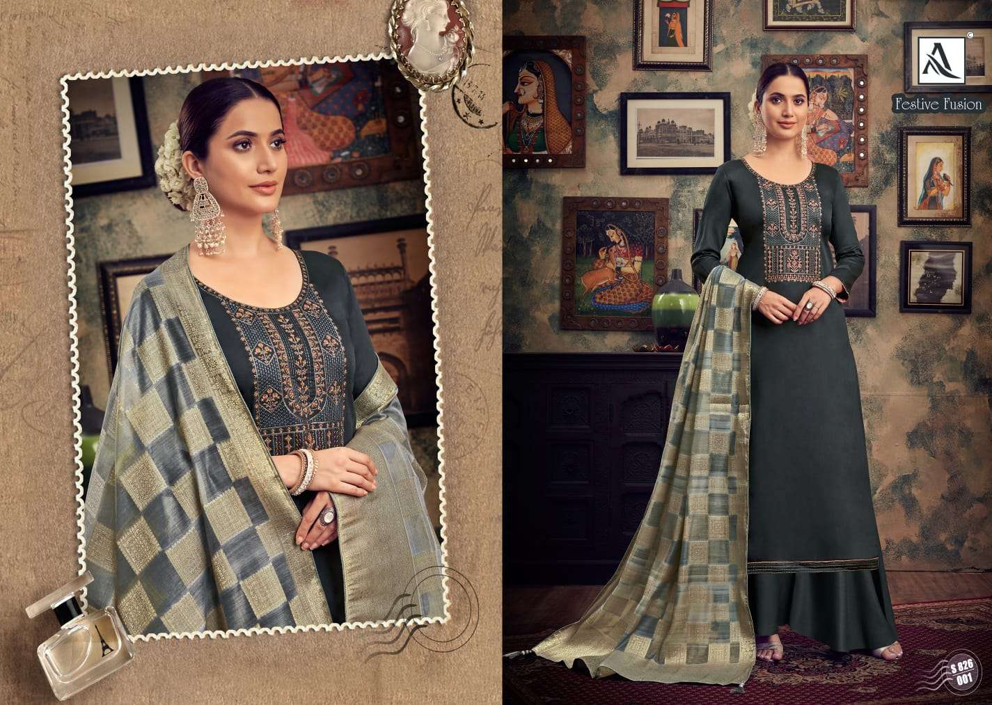 Alok Festive Fusion Catalog Designer Wear Pure Jam Cotton Dress Materials