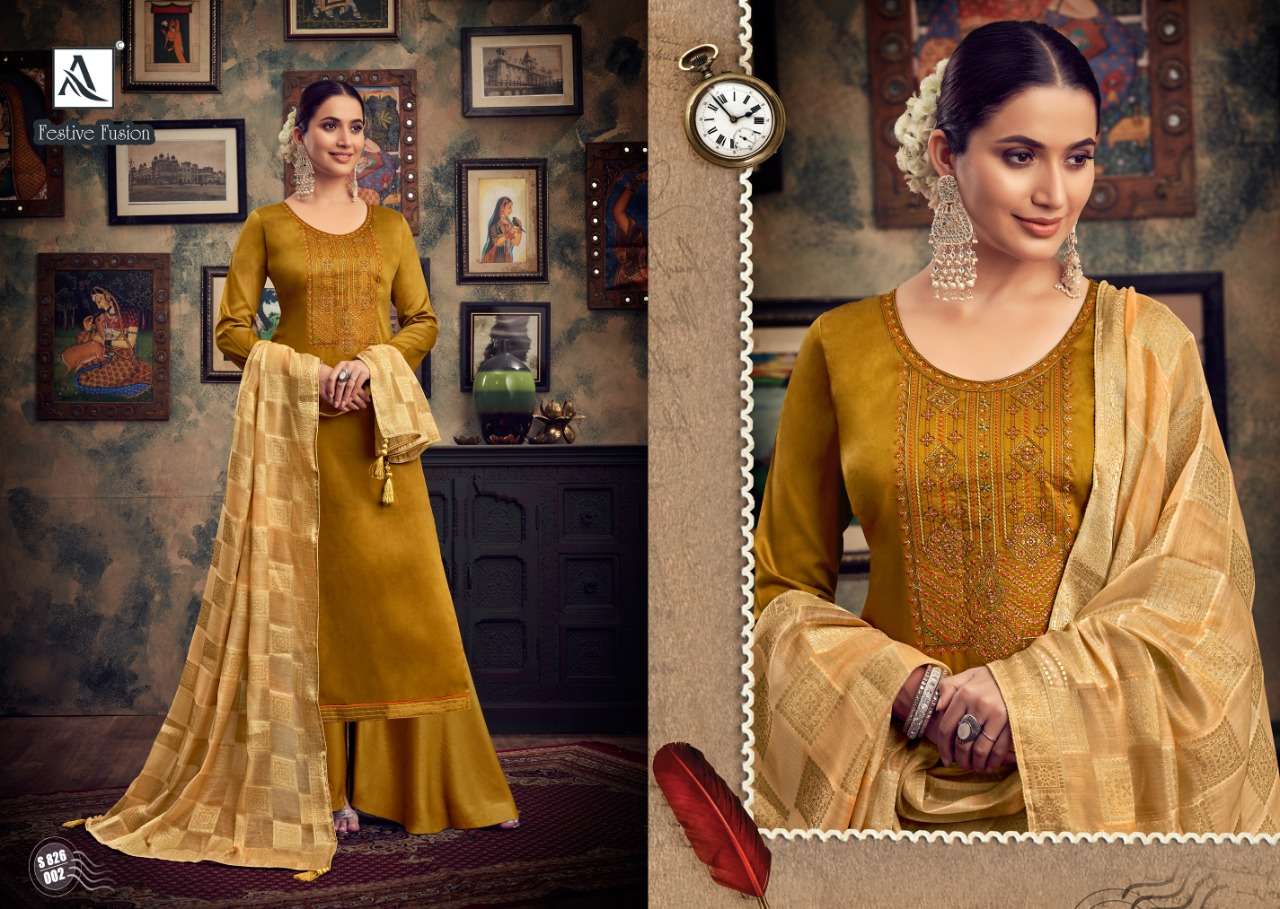 Alok Festive Fusion Catalog Designer Wear Pure Jam Cotton Dress Materials