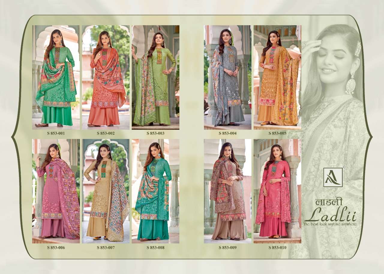 Alok Ladlii Catalog Jam Cotton  Festive Wear Ladies Dress Materials