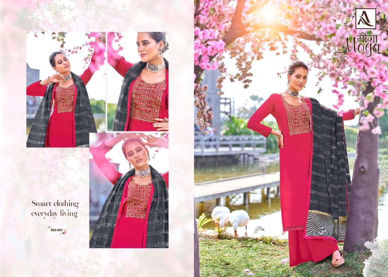 Alok Moga catalog  Designer EthnicEmbroidery Dress Materials