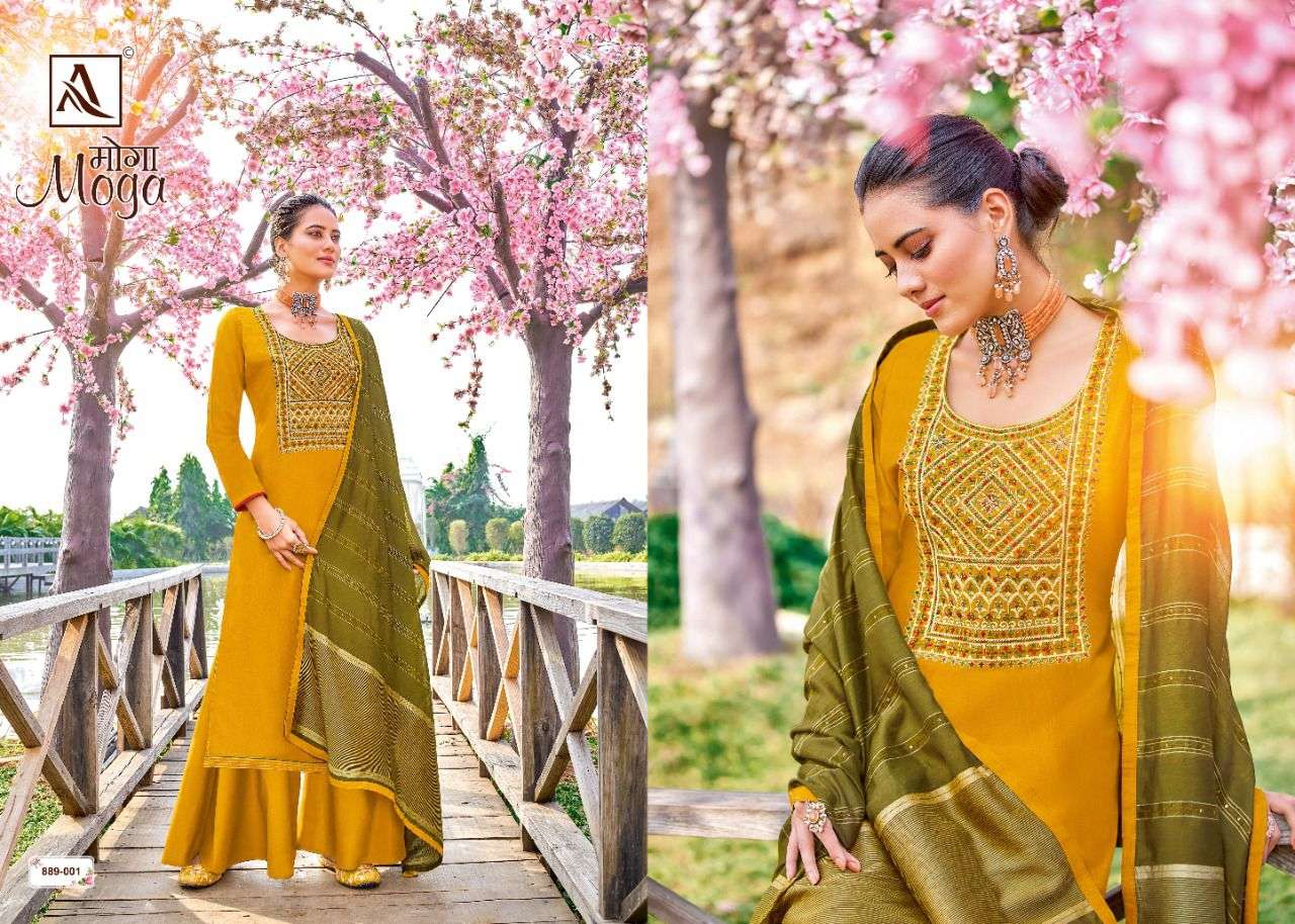 Alok Moga catalog  Designer EthnicEmbroidery Dress Materials