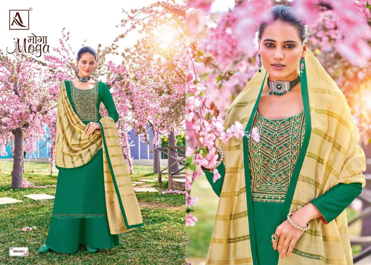 Alok Moga catalog  Designer EthnicEmbroidery Dress Materials