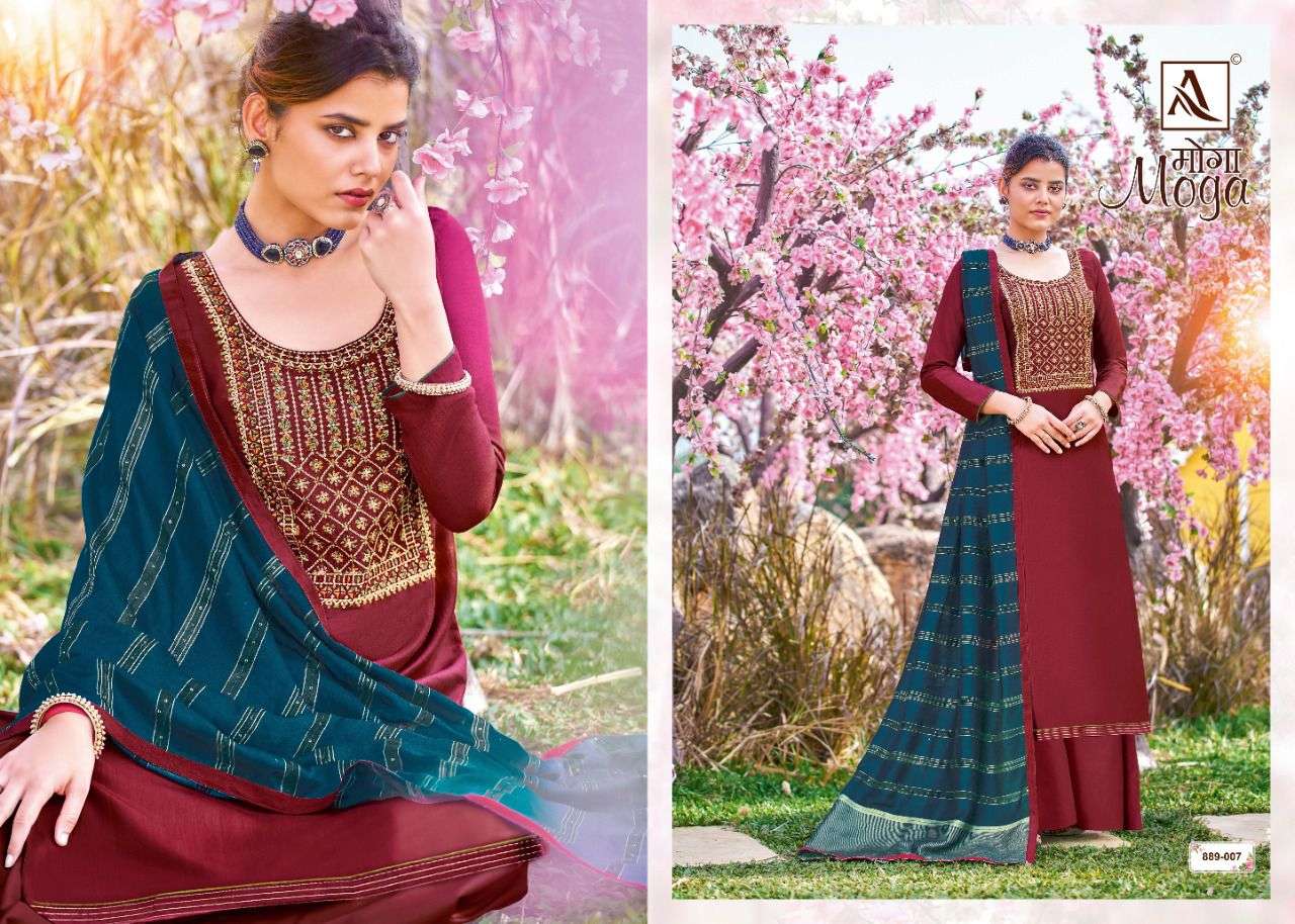 Alok Moga catalog  Designer EthnicEmbroidery Dress Materials