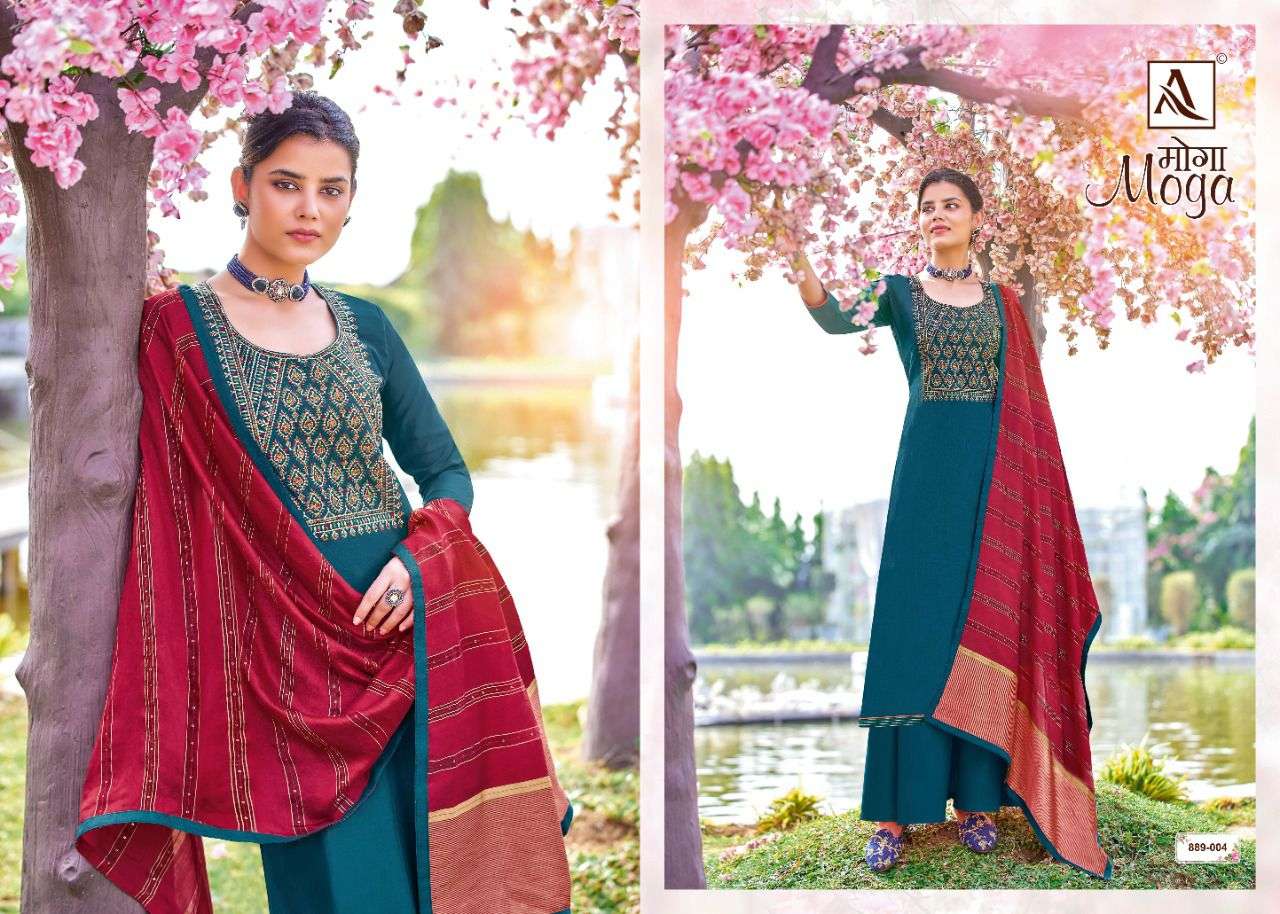 Alok Moga catalog  Designer EthnicEmbroidery Dress Materials