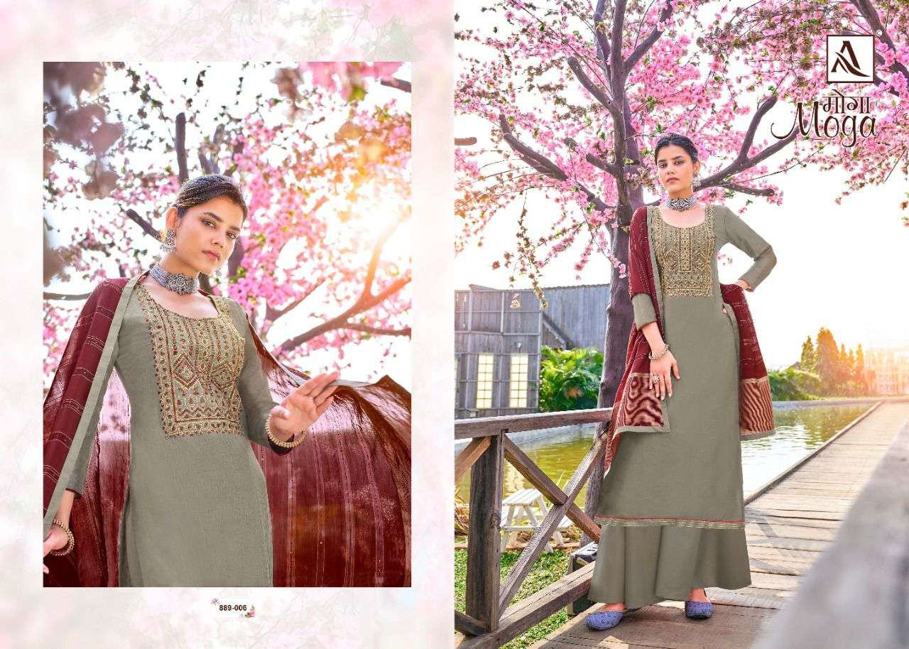 Alok Moga catalog  Designer EthnicEmbroidery Dress Materials