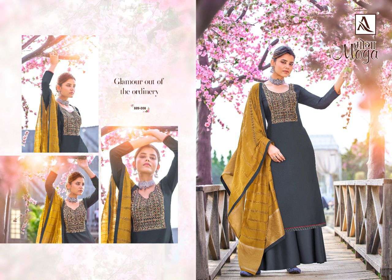 Alok Moga catalog  Designer EthnicEmbroidery Dress Materials