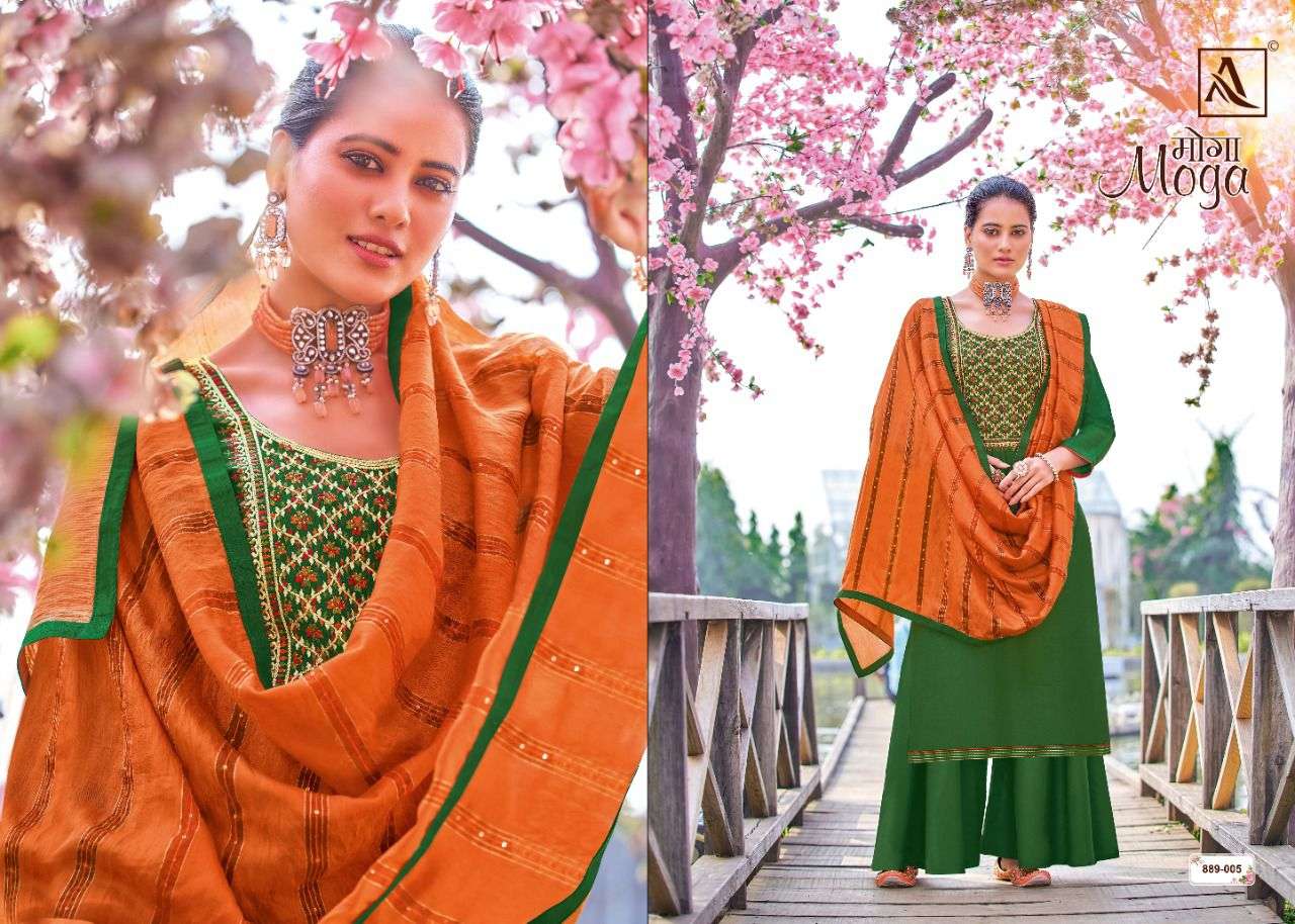 Alok Moga catalog  Designer EthnicEmbroidery Dress Materials