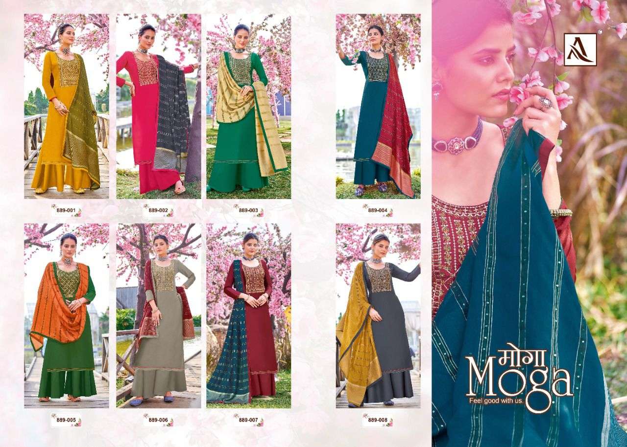 Alok Moga catalog  Designer EthnicEmbroidery Dress Materials