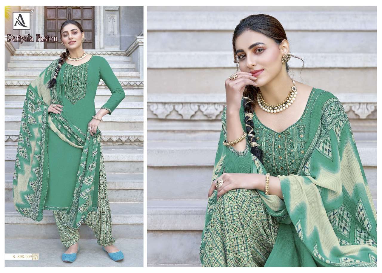 Alok Patiyala Fusion Catalog Designer Wear Ladies Dress Materials 