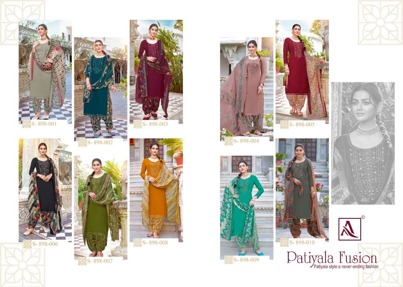 Alok Patiyala Fusion Catalog Designer Wear Ladies Dress Materials