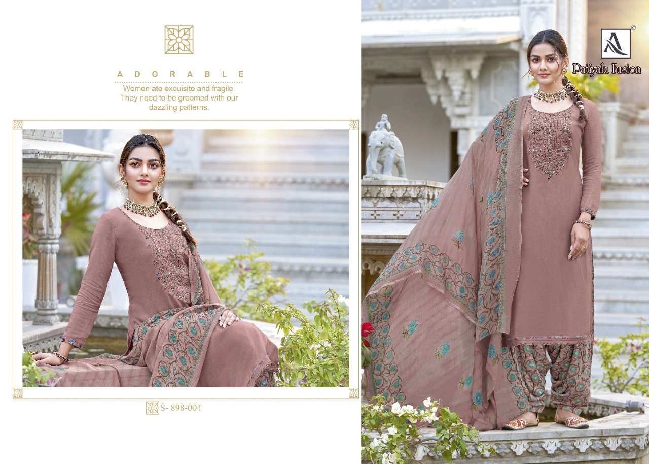Alok Patiyala Fusion Catalog Designer Wear Ladies Dress Materials 